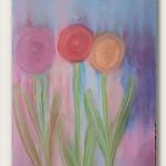 Drei Blumen in der Abenddämmerung