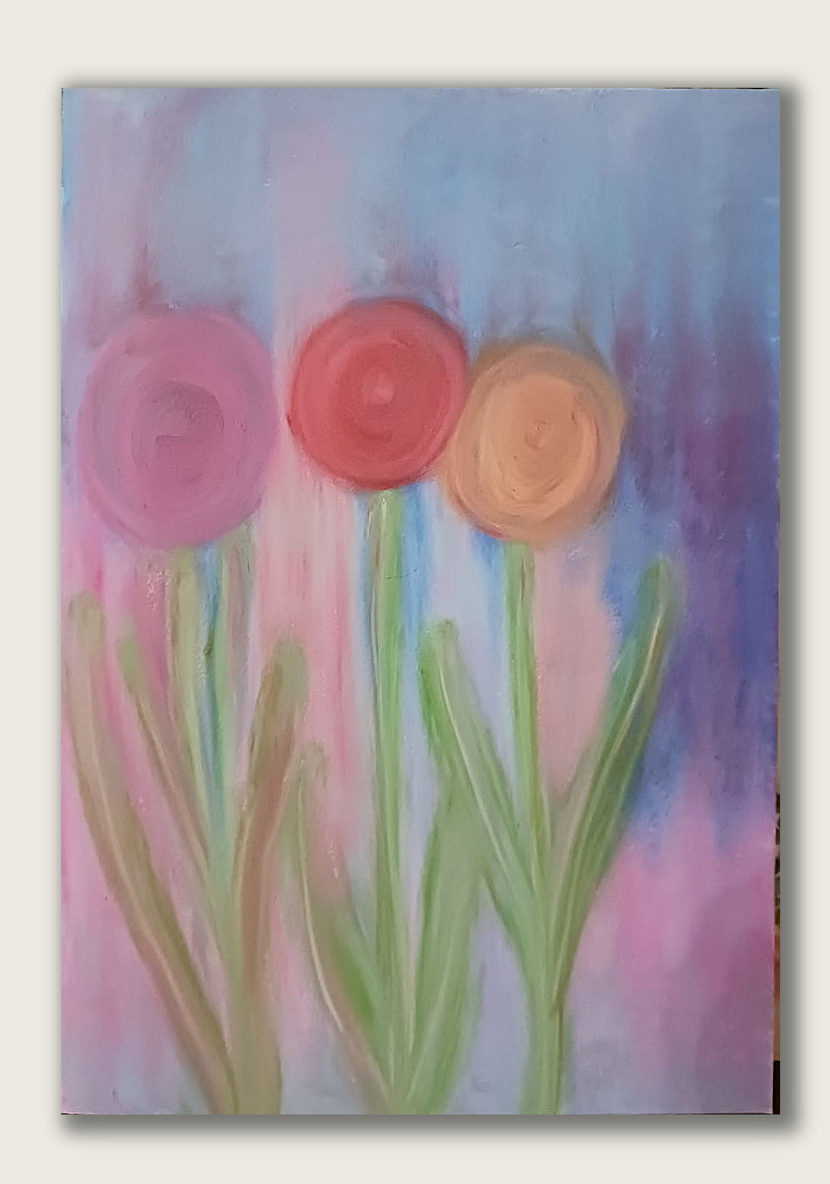 Drei Blumen in der Abenddämmerung
