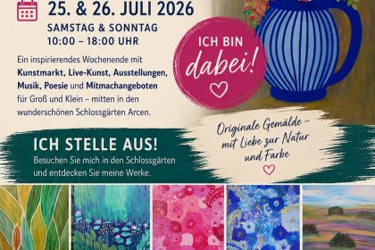 Infoflyer mit Angaben zum Kunstwochenende in Arcen